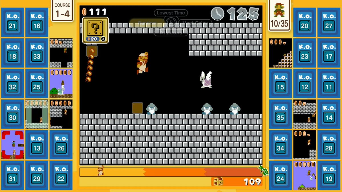 NintendoAmerica's tweet photo. In #SuperMarioBros35, each enemy defeated will earn you extra timeβ¦and be sent to the courses of other players!
Use your speed, skill, and strategy to be the #LastMarioStanding! https://t.co/Ab4dbK55EF