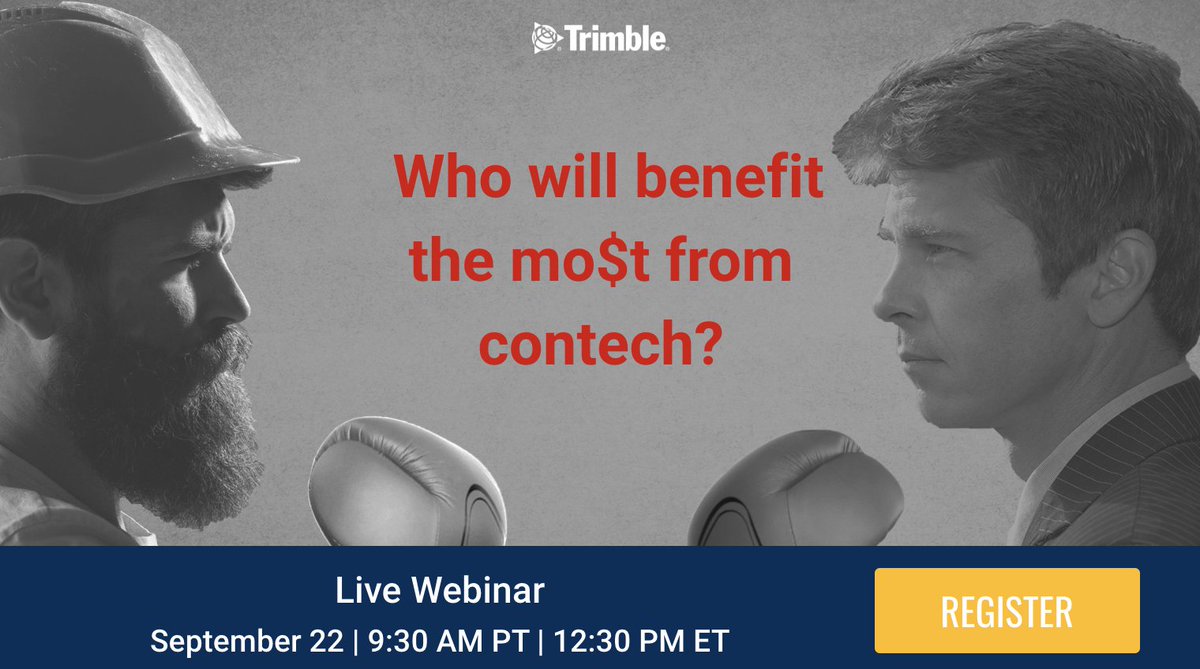TrimbleBuilding's tweet photo. It doesn't need to be builder vs. owner anymore. Find out how to make more money for the trades on this live webinar with @TheConTechCrew @JamesMBenham. Register today! https://t.co/EOdrJ2NqSm

#contechcrews #jbknowledge #construction #contech #webinar https://t.co/lv7hoTZWgR
