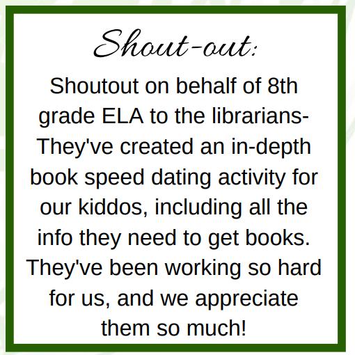 Look what was in this week's Radier Report!  We love being able to collaborate with our teachers.  Being recognized for our work is just the icing on the cake! 🖤🖤