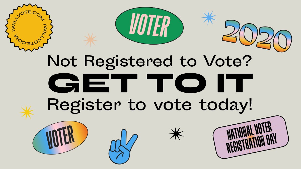 CollegeDems's tweet photo. National Voter Registration Day is tomorrow! Make sure you and your friends and family are registered to vote. Visit https://t.co/DBUsYSmGyM to get started! https://t.co/Csl1OZInqc
