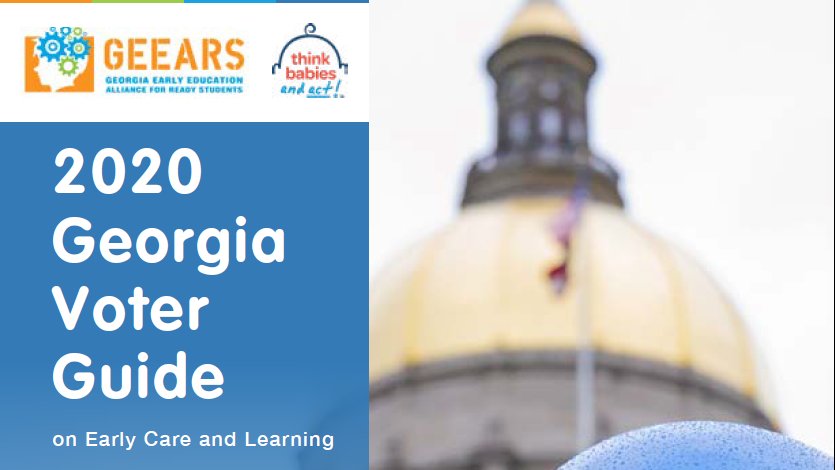 GEEARS's tweet photo. We're excited to share the @GEEARS 2020 Georgia Voter Guide on Early Care and Learning! To learn more about the issues that matter to Georgia’s youngest children and their families, click here: https://t.co/Nr0EbWh79v #GAEarlyEd #gapol https://t.co/iBCIlnjcWj