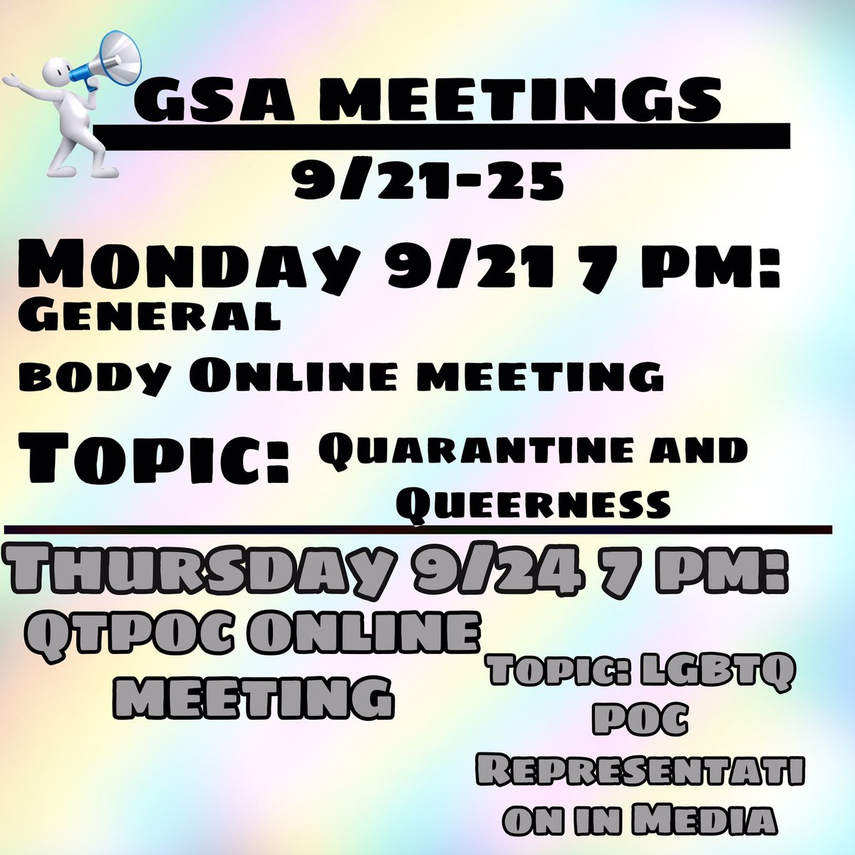 gsagsu's tweet photo. Meeting links will be shared via the email list and GroupMe’s closer to time of events. We hope to see you there!! https://t.co/3uzsYJyg6u