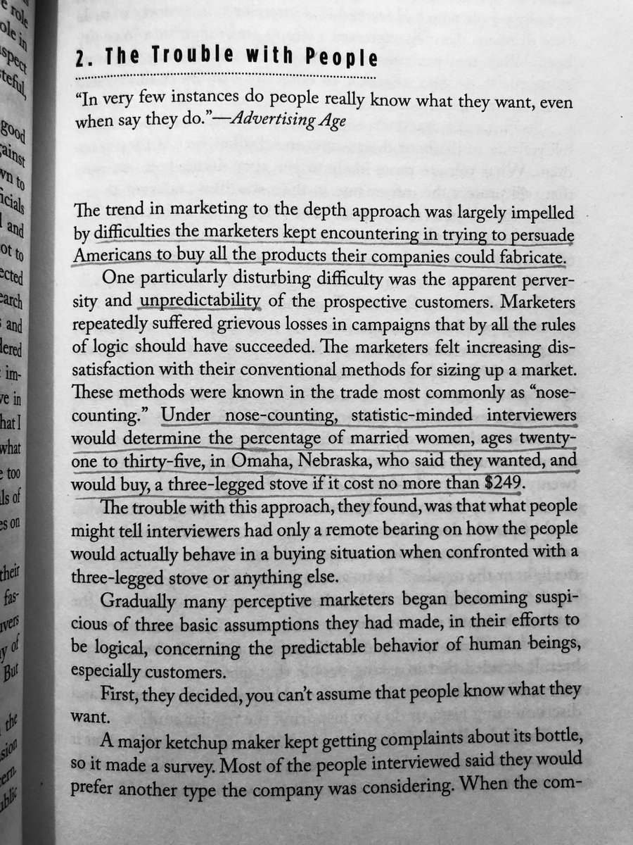 2/ A relevant passage from the book, exploring the challenges in generating NET NEW demand using only statistical methods:"Marketers repeatedly suffered grievous losses in campaigns that by all the rules of logic should have succeeded."