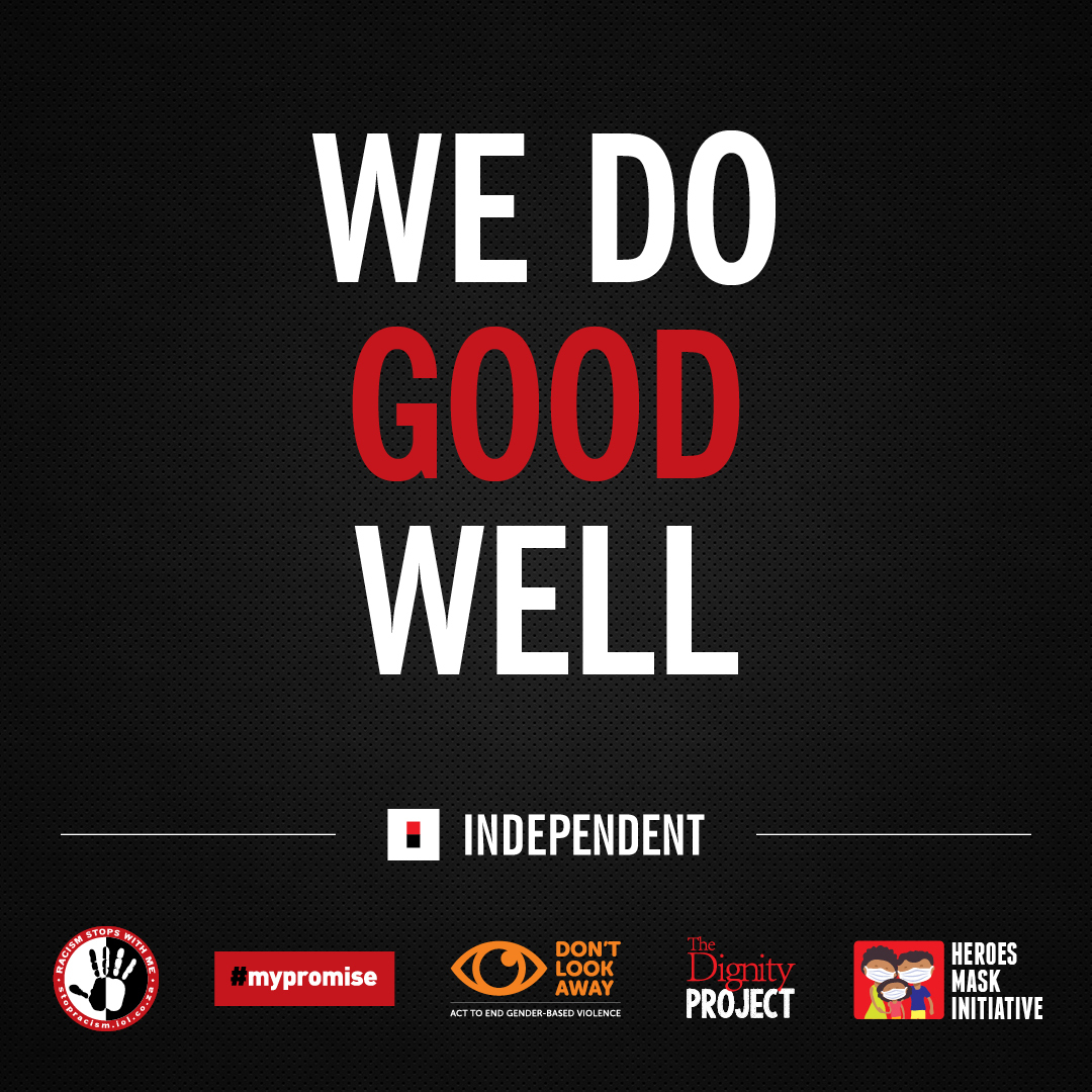 TheMercurySA's tweet photo. #ThePowerOfIndependent
From our #RacismStopsWithMe and #MakeYourMask campaigns to our #DontLookAway, #WeRemember #TheDignityProject, and #MyPromise initiatives. We've always believed that #ThePowerOfIndependent should be used to drive positive change in our society. https://t.co/9Y3GYUtxuF