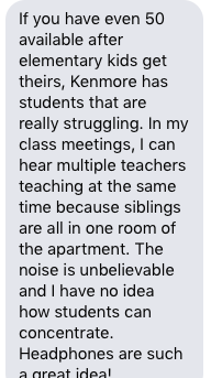 ProjectHeadpho1's tweet photo. The need is real!! I get texts and emails from teachers like this every day!!! Please donate so that no child gets left behind! https://t.co/NHp2UVyR8n #ProjectHeadphones @APSVirginia @APSVaSchoolBd  @AVIDProductsInc @amazon https://t.co/MpoQGQNoWn