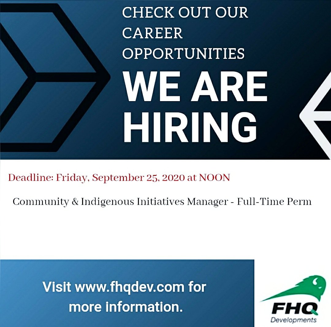 FHQDev's tweet image. APPLY Now - For the Community &amp;amp; Indigenous Initiatives Manager at fhqdev.com. 

#TokataHRSolutions #FHQDEV #applyonline #community #engagement #knowledgesharing #management #manager