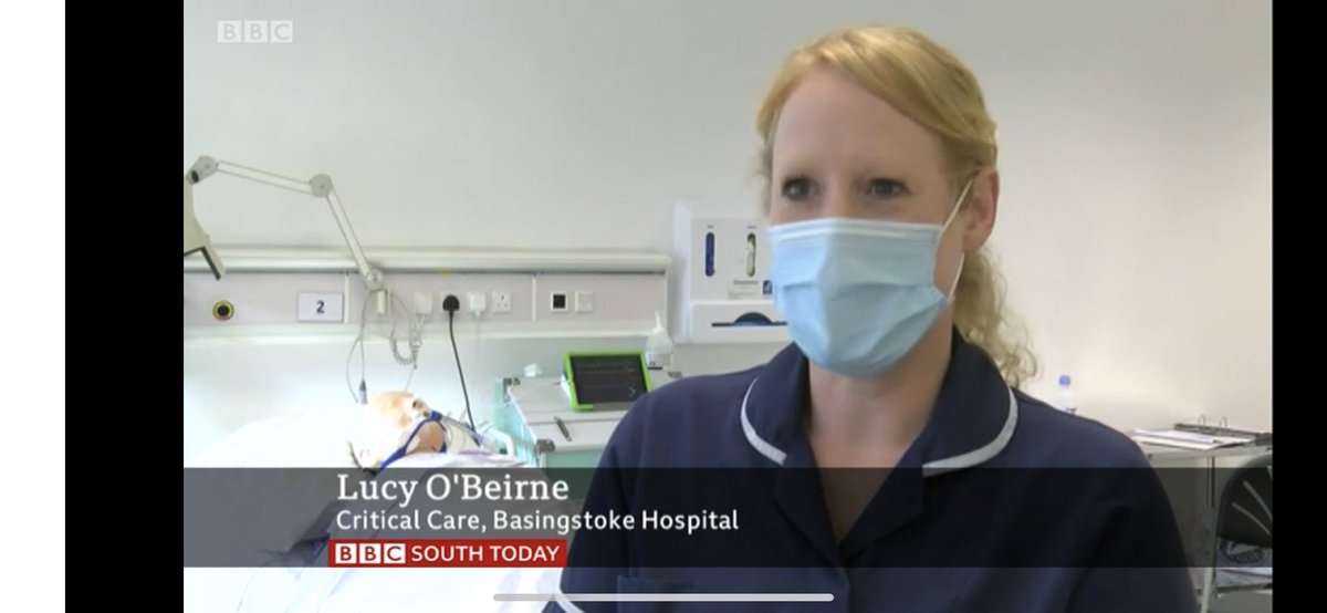 victori72606588's tweet photo. #proudmatron 💙HHFT Critical Care Team were filmed by #bbcsouthtoday CCA critical care academy 
Teaching, coaching and supporting new skills for ward based nurses to support the care of patients in Critical Care. #SecondWave https://t.co/HGjZ316Wv8