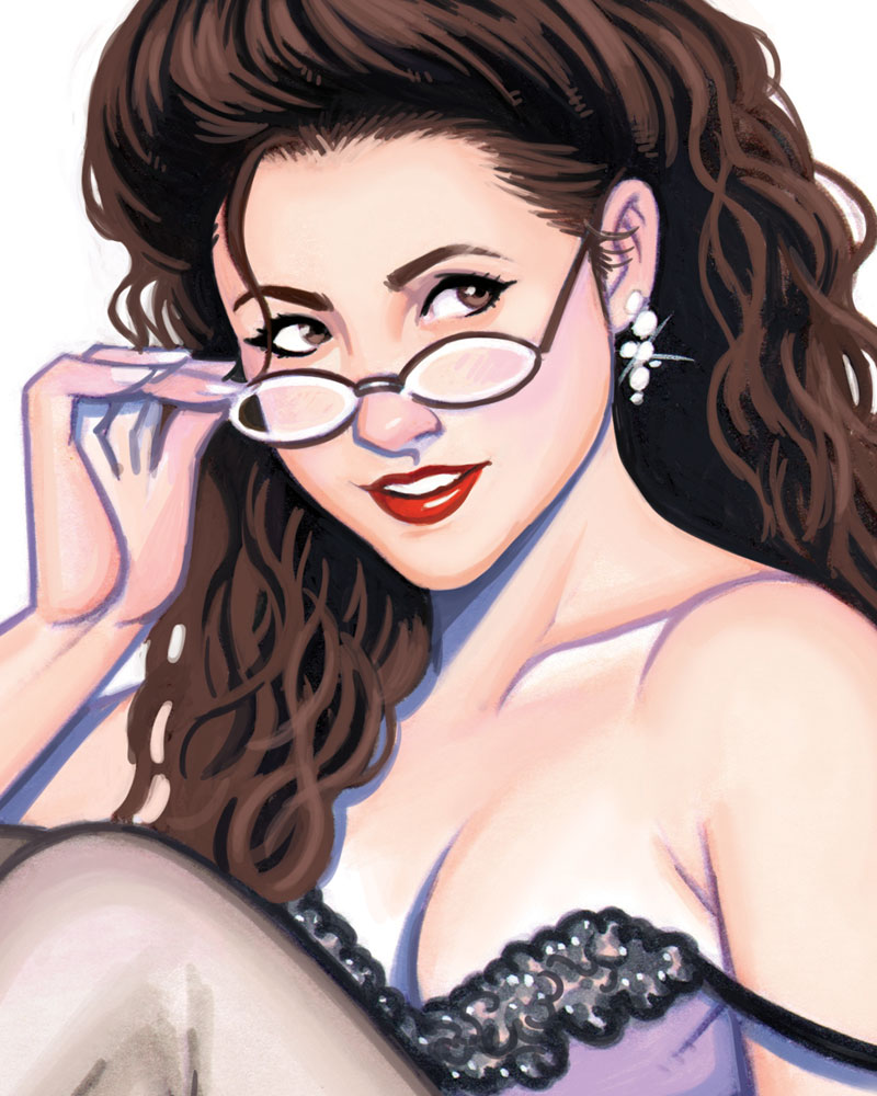 DAY 52/60: ELAINE BENES from SEINFELD custom pinup sketch. 