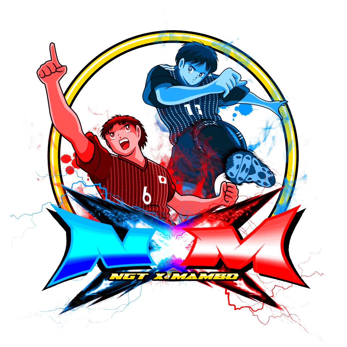 kaeljino's tweet photo. C’est désormais officiel, c’est avec joie que je vous annonce la fusion de la NGT et la FF MAMBO pour devenir un unique collectif de 60+ membres : La NGT x MAMBO et... pour cela ... il fallait un logo et un badge à la hauteur de la conf. Merci ! #CaptainTsubasaDreamTeam https://t.co/KJW2nvTLz0