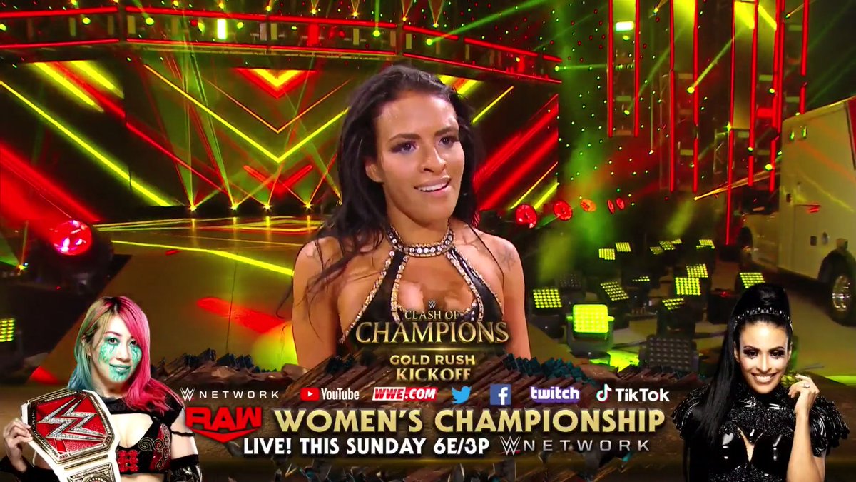 '@WWEAsuka's NEXT.'

@Zelina_VegaWWE gets her #WWERaw #WomensTitle opportunity THIS SUNDAY on #WWEClash of Champions Kickoff!
