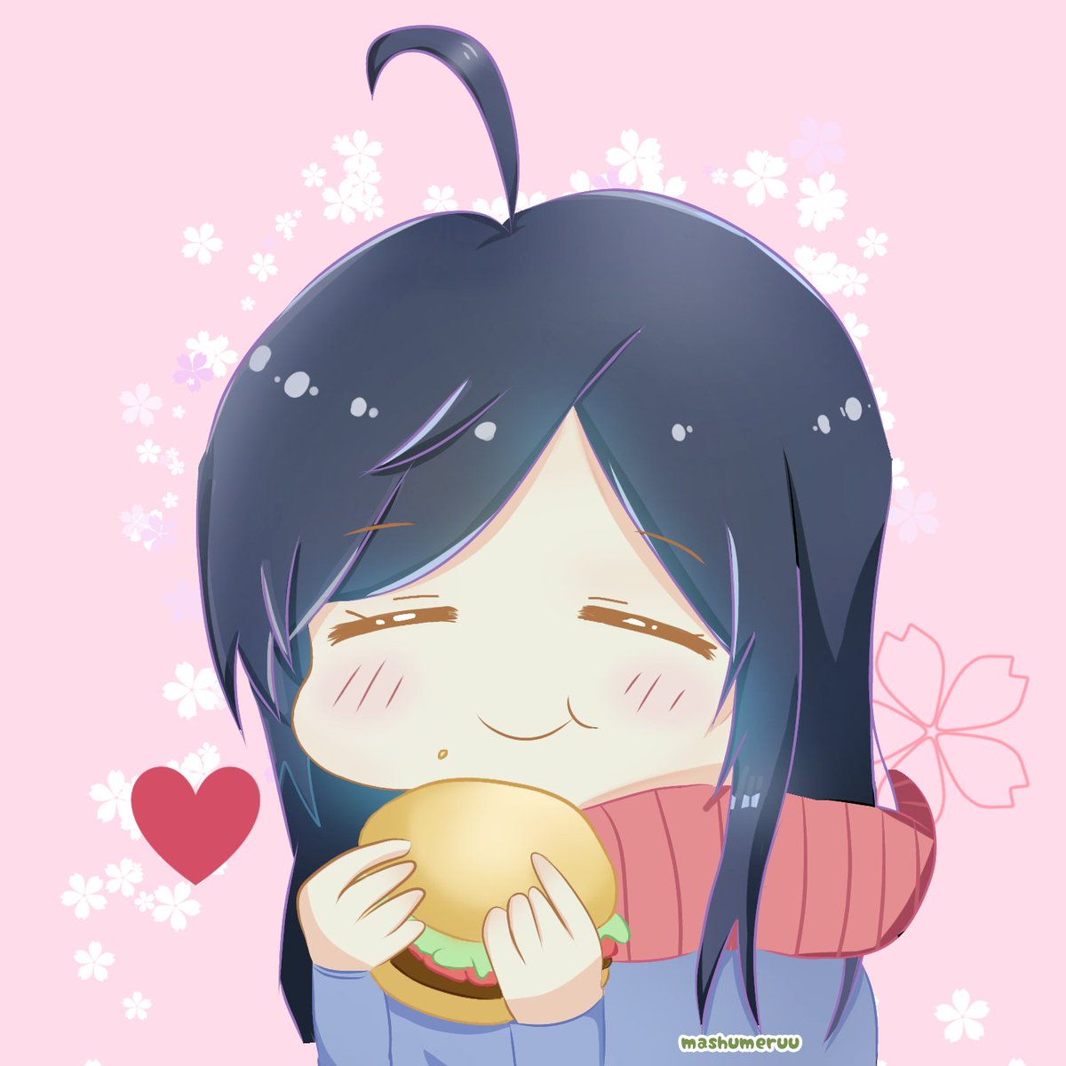 Mashumeruu's tweet image. hamburgeeeers!  

I miss eating outside :c 

#NationalCheeseburgerDay #art #NewArtist #artshare