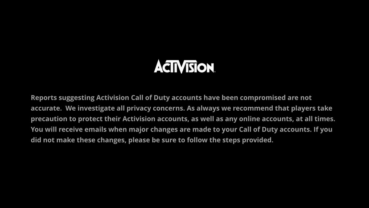 Activision отвергла заявления о массовом взломе аккаунтов игроков в Call of Duty