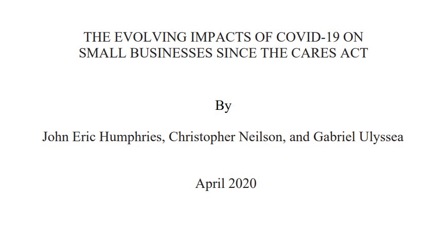 We put out an early WP in April showing initial effects + the evolution of expectations of smallbiz. All bad news: the billions seemed to not make a dent in the downward spiral of expectations in our surveys. Running out of funds in PPP1 did not help!  https://bit.ly/2ZVdDpS 