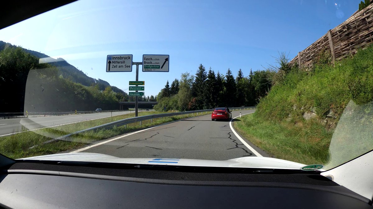 Autopilot driving us towards the Großglockner.