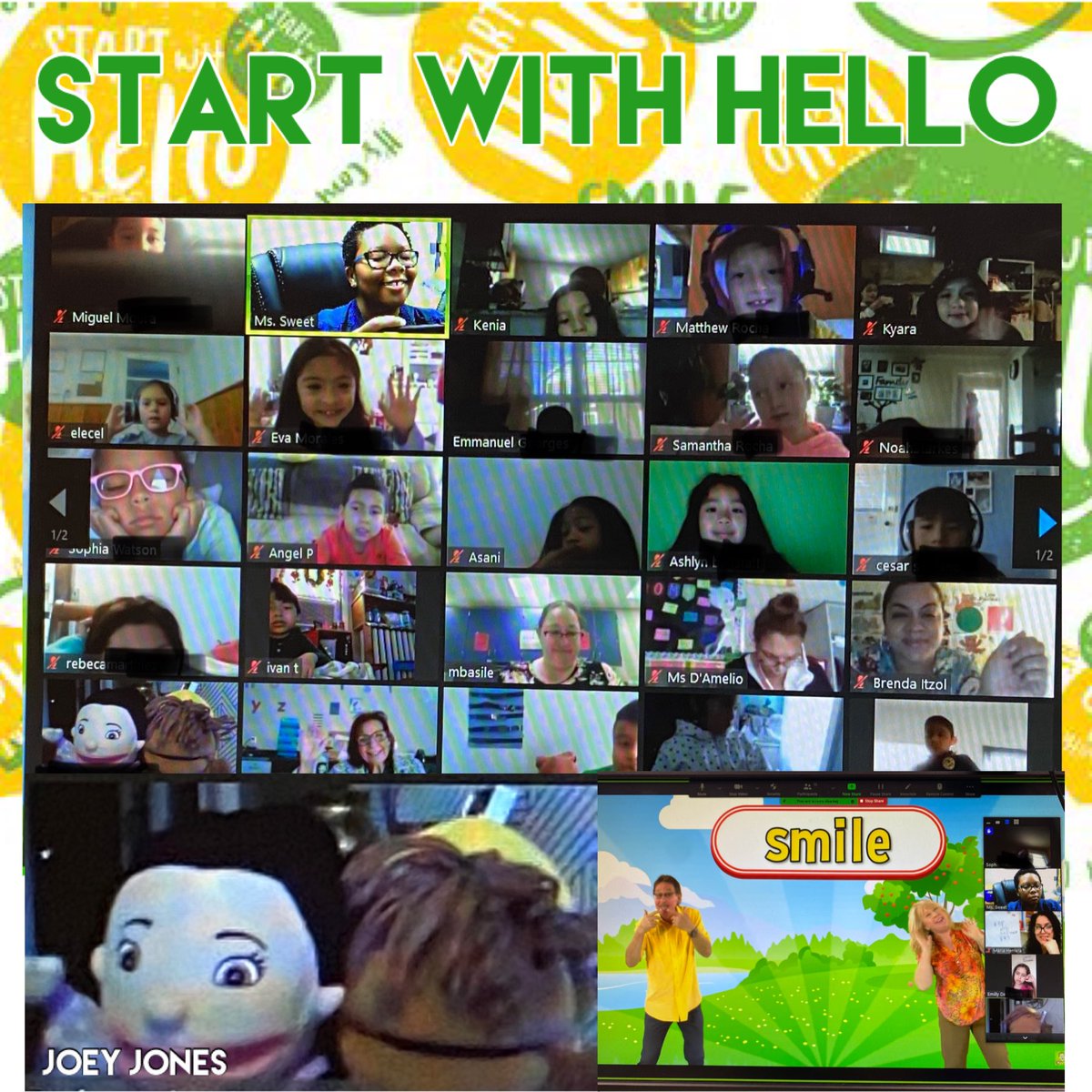 Lauren Sweet (@lasweet16) on Twitter photo Start with Hello week was off to a great start @AAAlbelementary with special guest JJ and songs about being friendly virtually and when social distancing. #wcmm #StartWithHello <a href="/LBpublicschools/">Long Branch Public Schools</a> Start with Hello week was off to a great start @AAAlbelementary with special guest JJ and songs about being friendly virtually and when social distancing. #wcmm #StartWithHello <a href="/LBpublicschools/">Long Branch Public Schools</a>