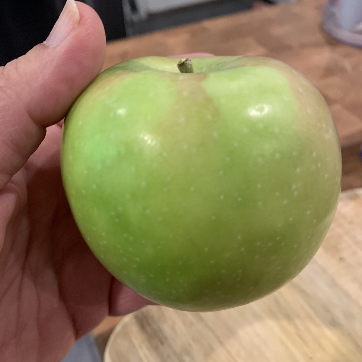 Rhode Island Greening, originated in 1650 by a Mr Green from Green’s End, RI. Tart, juicy, crisp firm flesh — refreshing with an almost citrusy flavor. Was extremely popular as “the definitive Pie Apple” for 200+ years, but I think it’s nice eaten out of hand, too. 7/10