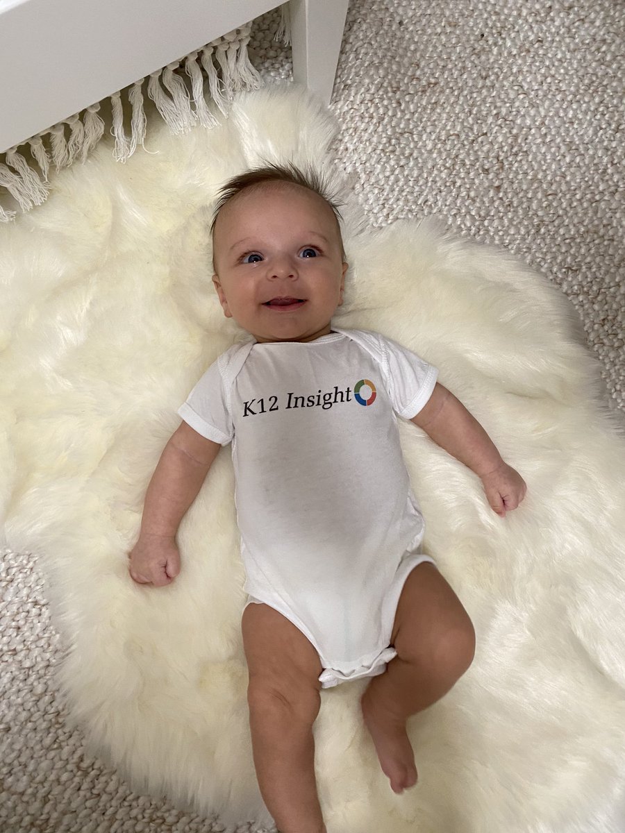 annaesalone's tweet image. First day back to work and Liam is rocking his @K12Insight onsie!