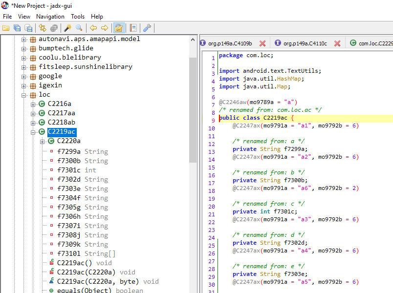 they did at least obfuscate the java code used in the app.that's not gonna stop people from hacking it, but it makes it not instantly easy.