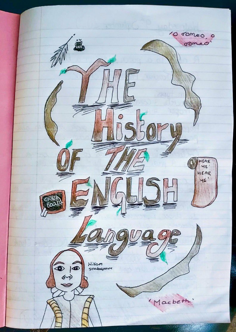 Some very nice title page homework from our new Year 7 students! This half term, they are studying the history and development of the English Language from Anglo-Saxon times, through to Chaucer and then on to the writers of modern Britain. #Challenge #StartAsWeMeanToGoOn