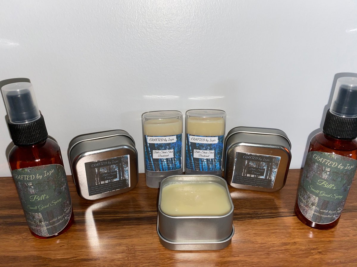 ByIszie's tweet photo. Our Pride And Joy: Bill’s @ByIszie 
Named after one of the most influential and favorite lil dude in our lives, Billy.
We’ve got smell good spray, Solid Cologne, and stink stick (deodorant)

#allnatural #toxinfree #organic #handcrafted #mensnaturalproducts https://t.co/NPrVDT7fZV
