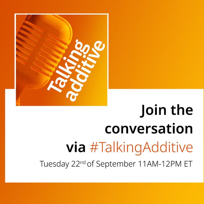 Beckatt's tweet image. Talking Additive Ep. 11 features @Jabil Additive. On 9/22, Matt Torosian answer questions on Twitter from 10-11am CDT using the hashtag #TalkingAdditive.

@Ultimaker Talking Additive Ep. 11: Creating tools, jigs, and fixtures on the road to end-use parts - talkingadditive.com/episodes/episo…