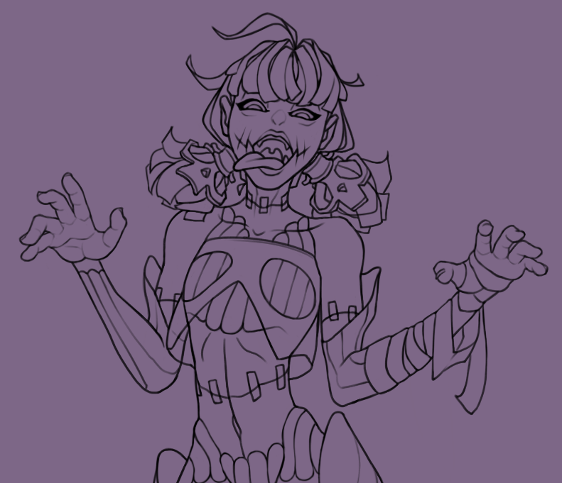 Rim_Jims's tweet photo. ahhhh I wanna keep working on this but I gotta work on another larger illustration for this month. I put a lot more time into the design for this one and love it so far🥰 #sketch #characterdesign #originalcharacter #lineart #vtuberpersona #WIP https://t.co/owgmEYcPzc