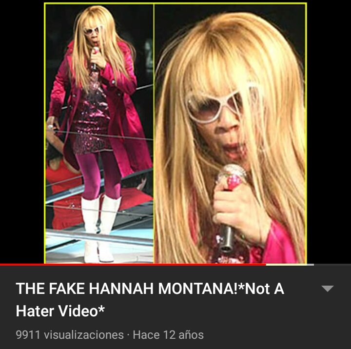 en 2007 miley hizo su primer tour donde cantaba como miley y como hannah, en una de las actuaciones (we got the party) hannah se tenía que ir para cambiarse a miley y salió una doble, los padres y los medios empezaron a quejarse (vamos a añadir más presión a una niña de 14 años)