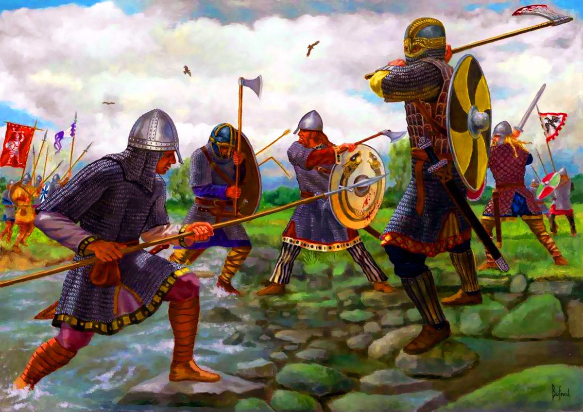 Mercia asked for Wessex help. In the end Mercia made peace with VikingsFor the time, Vikings moved back to York (Jorvik), but  #LikeaViking   they came back!In 877,fighting Alfred of Wessex,Vikings split & colonized what would be 5 Danelaw boroughs Nottingham included3/9