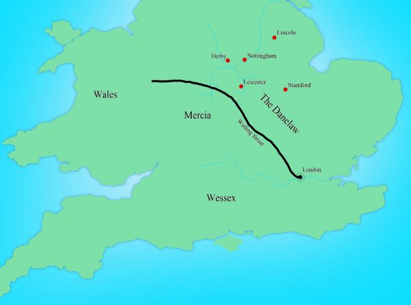 In 878, Alfred won against King Guthrum, but knew he had to live w/  #Vikings. England split in half, aka, Danelaw.This let Vikings have 5 boroughs (Nottingham,Derby,Leicester,Lincoln,& Stamford)Nottingham now belonged to Vikings, who set laws in Sherwood Forest..4/9