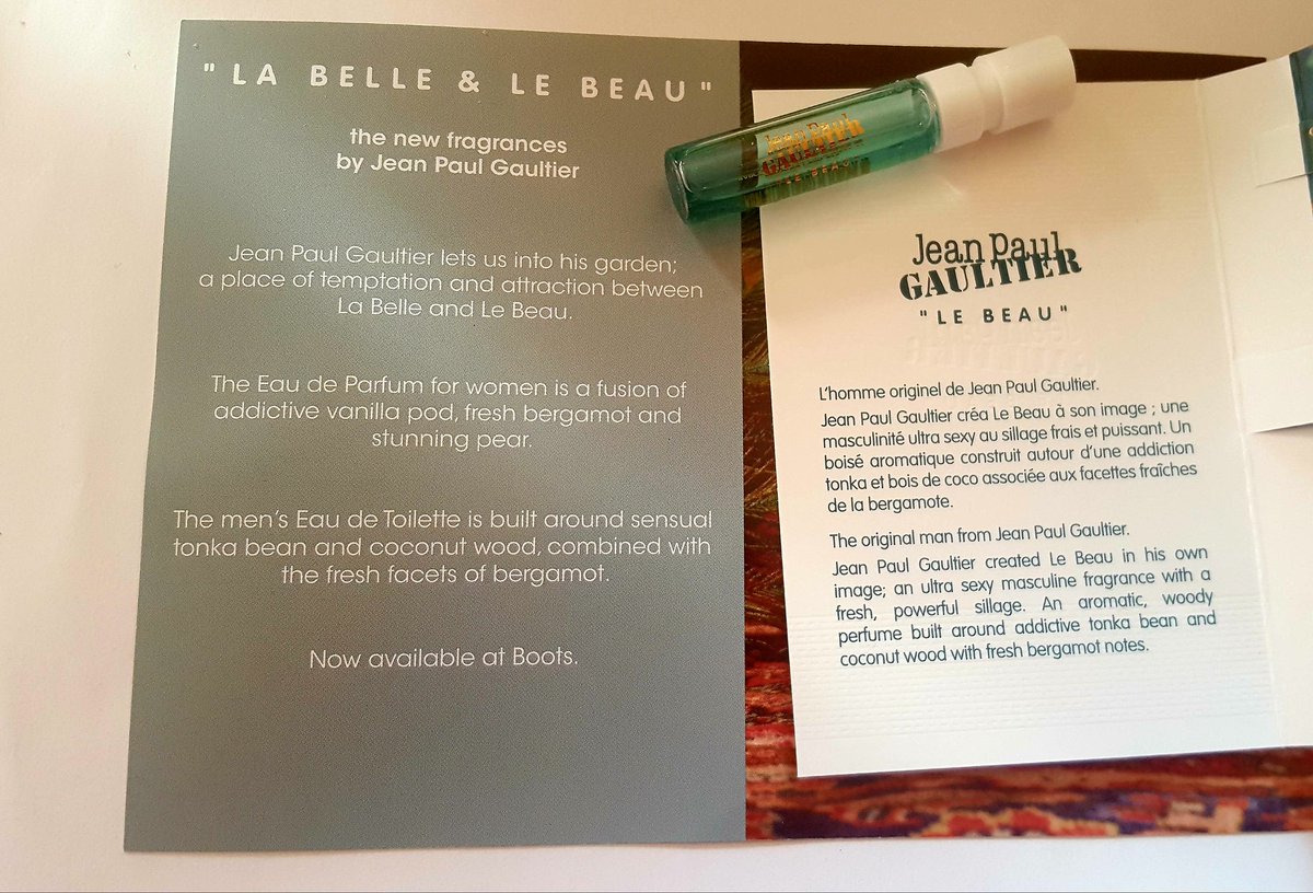 PerfectParfums's tweet image. Name ofthe Company- @JPGaultier 

The perfume name- Le Beau

What I Like about Le Beau- Male fragrance but I love it. Felt fresh| light

How I would describe Le Beau- Notes of bergamot| tonka bean

Fact- Jean Paul Gaultier is a French Haute Couture fashion designer.