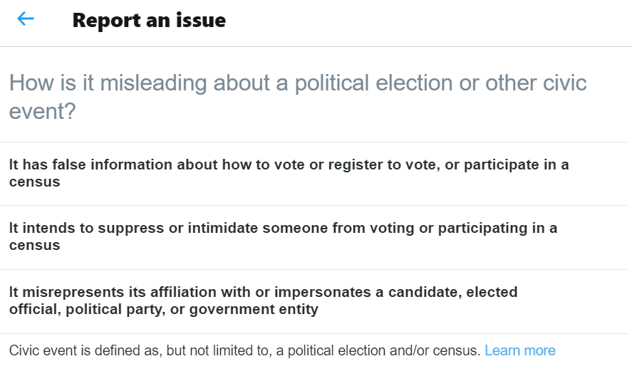(2/5) I find this especially ironic since it would be against Twitter's policy for a user to share false information about how to vote in a political election, but apparently it's just fine for the federal government to do so #orpol