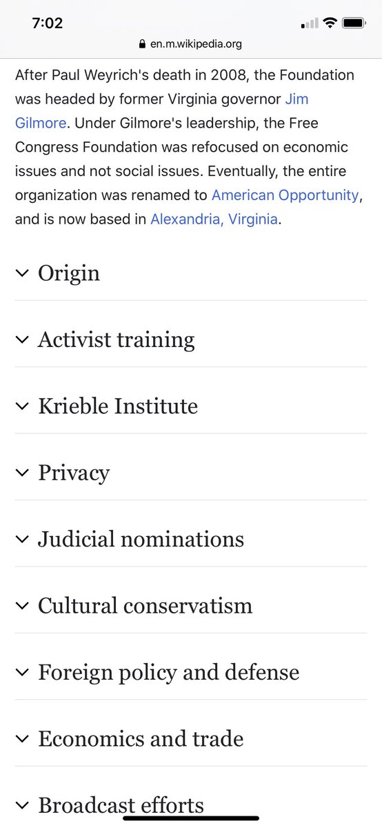 FCF = Free Congress Foundation, which was founded by Paul Weyrich, who was considered my many to have been a father of the modern conservative movement. 2/  https://en.wikipedia.org/wiki/Free_Congress_Research_and_Education_Foundation