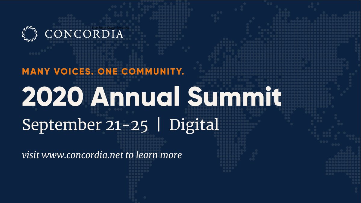 SecNewgateCo's tweet photo. Este año @ConcordiaSummit actualizó su cumbre anual para acoplarse al 2020.  Disponible con conferencias online del 21 al 25 de septiembre. Aborda temas de economía, gobierno, sociedad, entre otros, con líderes globales. 

#Concordia20

Más info: https://t.co/4QyNBU0GUD https://t.co/iI2sJZzj28