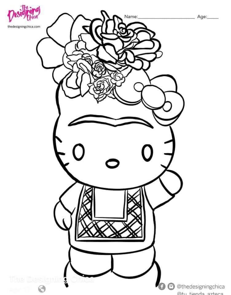 Hello Kitty Kimono Coloring Page