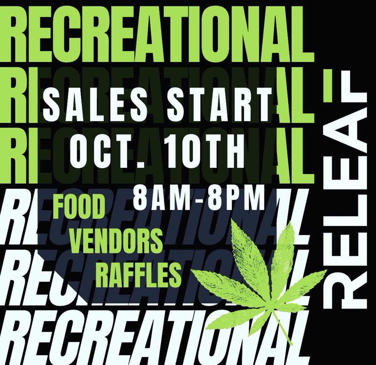 Get ready! The date is set! 😎🤩 #recreationalmarijuana #recreationalprovision #wayne #cityofwayne #michiganave #marijuanaculture #weedmaps #leafly #micanna #cannabiscures #tokeup #releaf #waynereleaf #releafzone #420blaze #710dabs #findyourreleaf