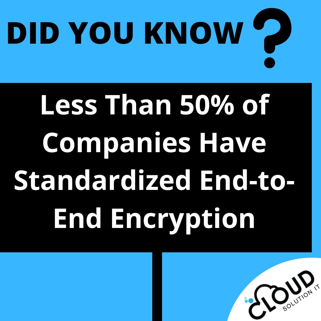 Cloudsolution0's tweet image. Less Than 50% of Companies Have Standardized End-to-End Encryption👍👍
#encryption #encryptiontechnology #encryptionofthings
#encryptioniskey #cybersecurityawareness
#informationsecurity #dataprotectionday #dataprotectionact
#informationsecurityawareness