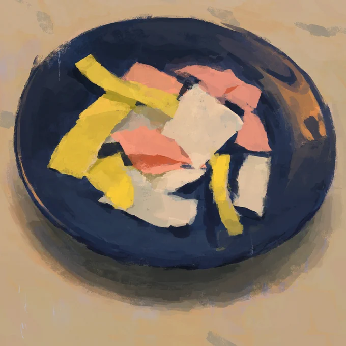 絵の重要な役割として、日常にあるおもしろさを見つけるがあると思っていて最近はスケッチする時にそれを考えながら描いてます。見る角度を変えたり光を当てたりするだけで日常が劇的におもしろくなる瞬間があってそれを多く見つけられる人が良いアーティストなんだろうなと思います。 