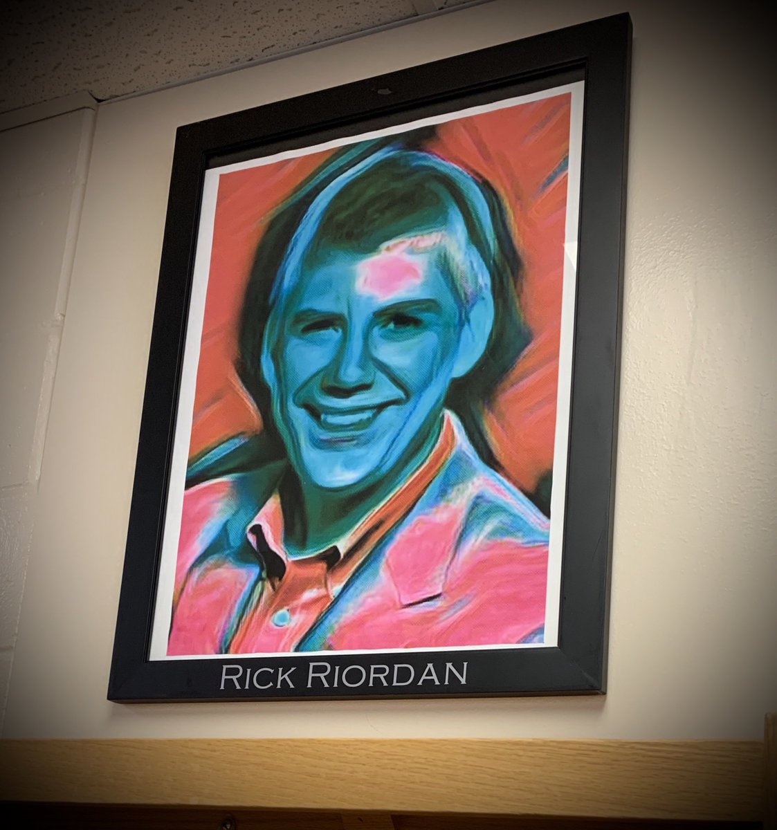 OFMSLMC's tweet image. Who needs to spend money on engraving when you can make the lettering with some silver vinyl and your new Cricut machine???!!! 🤗 Now maybe the students will stop asking me if the portrait of Dr. Seuss is Colonel Sanders from KFC! 🤣🤦🏼‍♀️ #OFarmPride