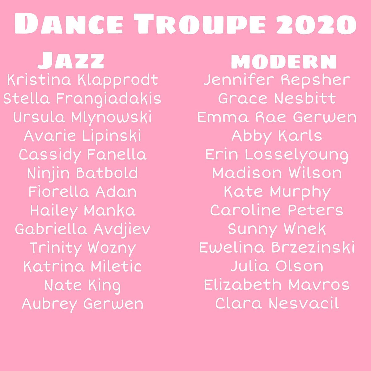 Introducing our modern and jazz dance troupes!!! Watch these talented souls during our streams on Nov. 13th and 14th!! #dancetroupe #vshow #getinvolved