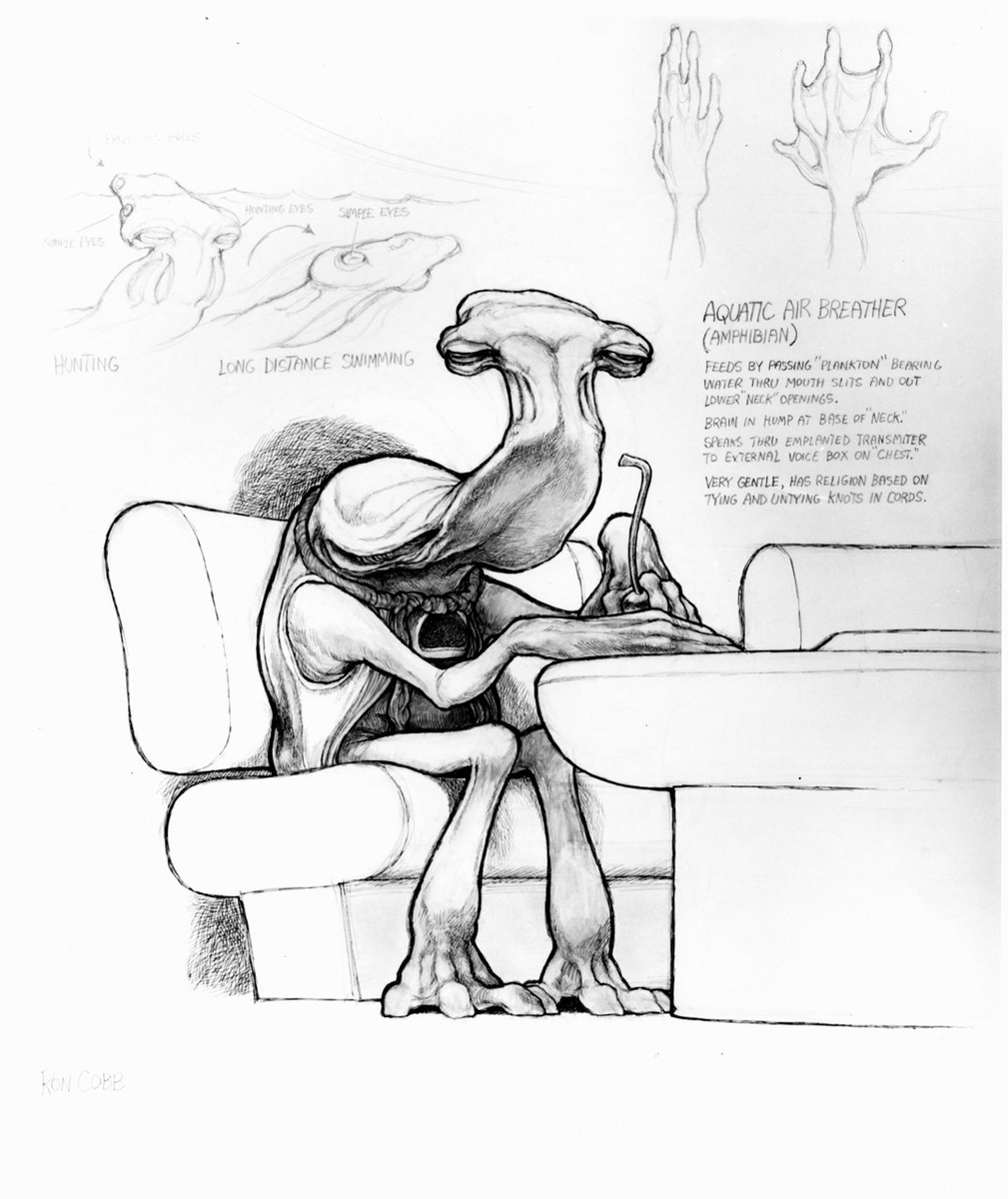 starwars's tweet image. We were saddened to learn of the passing of conceptual designer Ron Cobb, who designed one of the most memorable characters in the Mos Eisley cantina, Momaw Nadon. He also contributed to E.T., Raiders of the Lost Ark, Alien, Back to the Future, and many more. He will be missed.