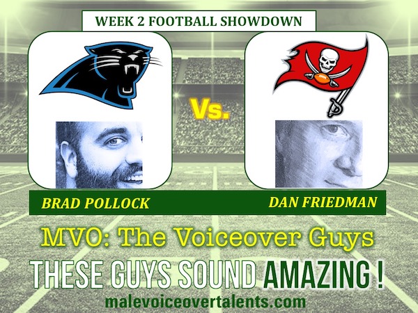 Week 2 winner? That would be <a href="/DanFriedmanVO/">Dan Friedman</a> and his Bucs! Read more about Dan here: malevoiceovertalents.com/project/dan-fr…