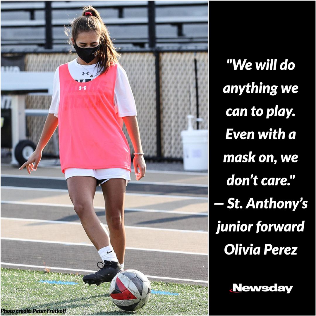 St. Anthony's girls soccer holds first team activity, has no issue wearing masks | @owenobri nwsdy.li/3kDvSIm