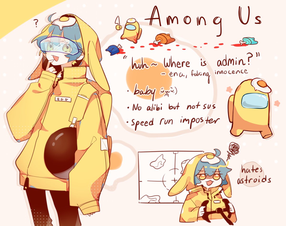 It's my #AmongUsSona ! 

Ehhh~ No way I'm imposter again 3 times in a row righttt... 