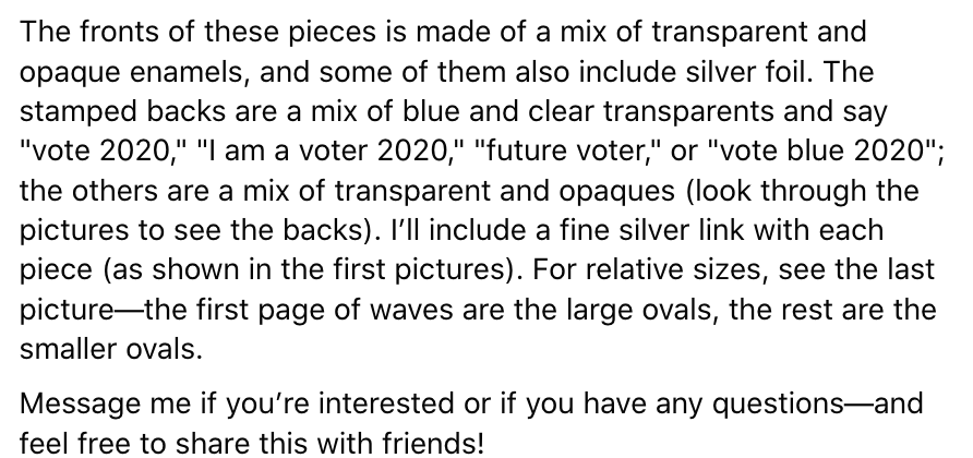 AmyGignesi's tweet photo. The election is only 42 days away &amp; the stakes couldn’t be higher, so I want to do some fundraising for the BLUE WAVE! These are $40 each—$10 to me and min. $30 to 
the Dem. campaign of your choice. Details below, or message me with questions...
#bluewave https://t.co/E2ech1Mi2S