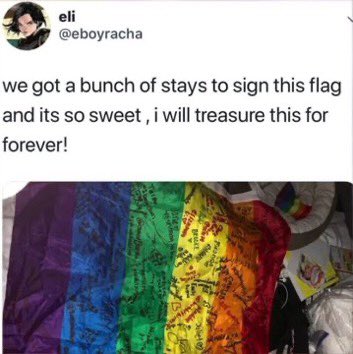 Chan’s reaction to stays signing a pride flag