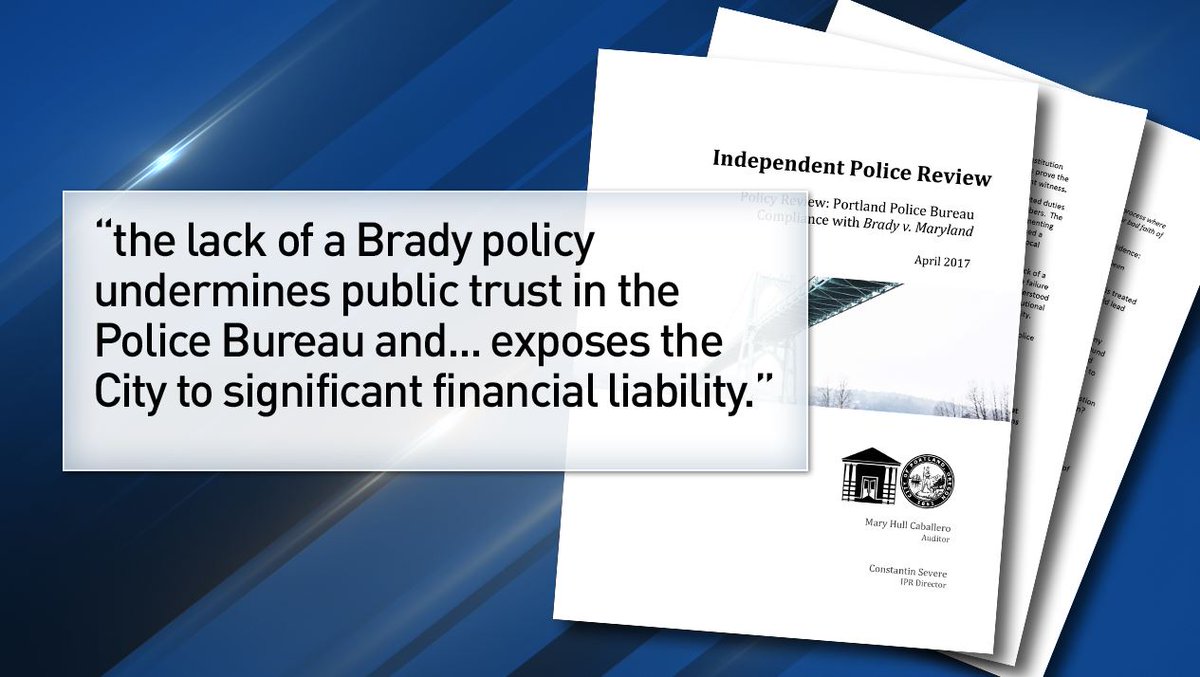 When the IPR realized there was no policy, they were pretty concerned, pointing out that not having one may have contributed to an ad hoc process that exposed the city, Bureau, and taxpayers to liability, not to mention jeopardized a defendant's right to a fair trial. /4