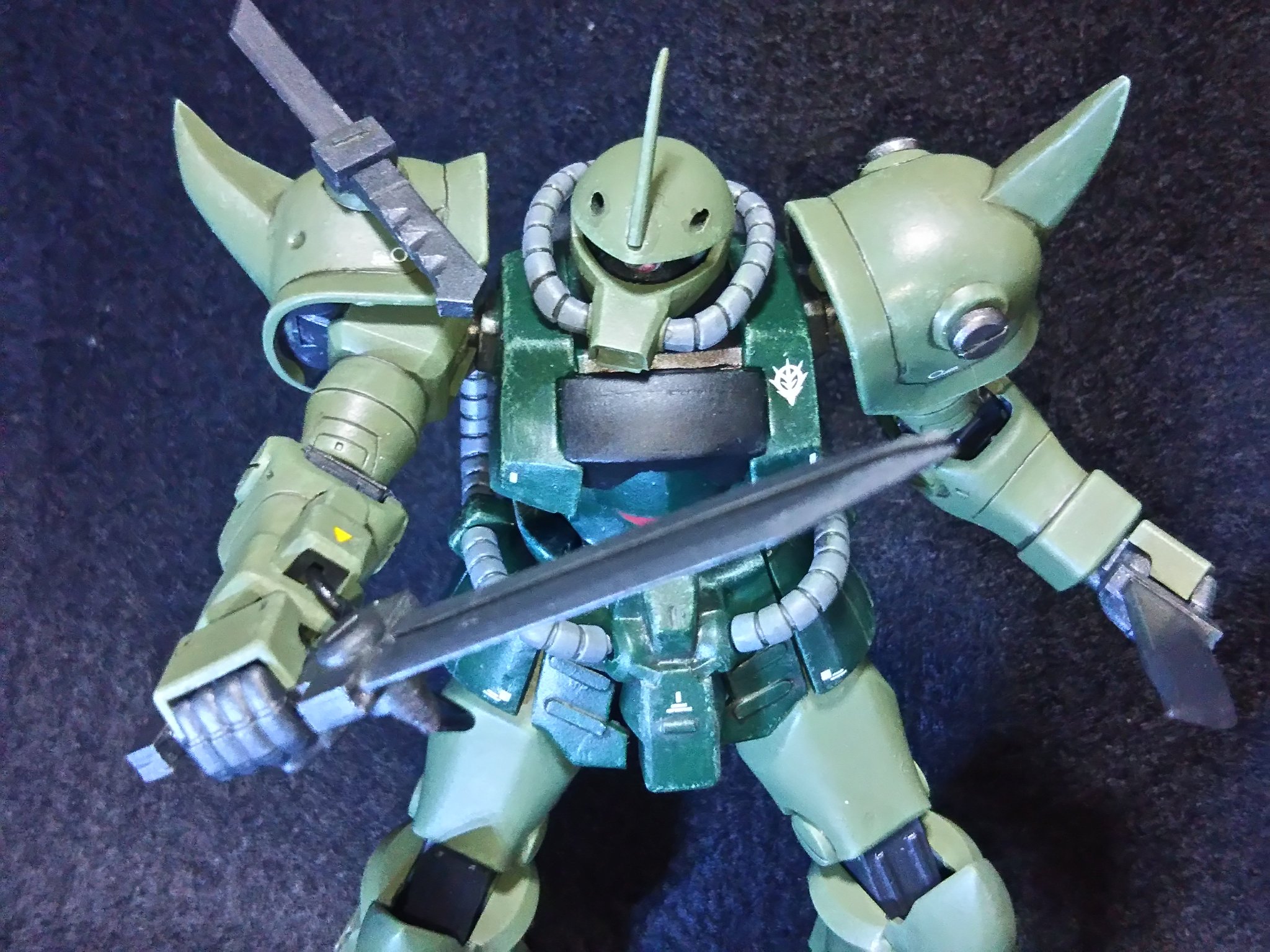 Luciole ガンプラ 過去作 旧ｈｇ グフカスタム プラモデル ｍｓ ０７ｂ３ｊ グフ カスタム イェーガー です グフハンターをパク リスペクトしてますｗ 背部にショートヒートサーベルとヒートロッド アンカータイプ に接続して使う