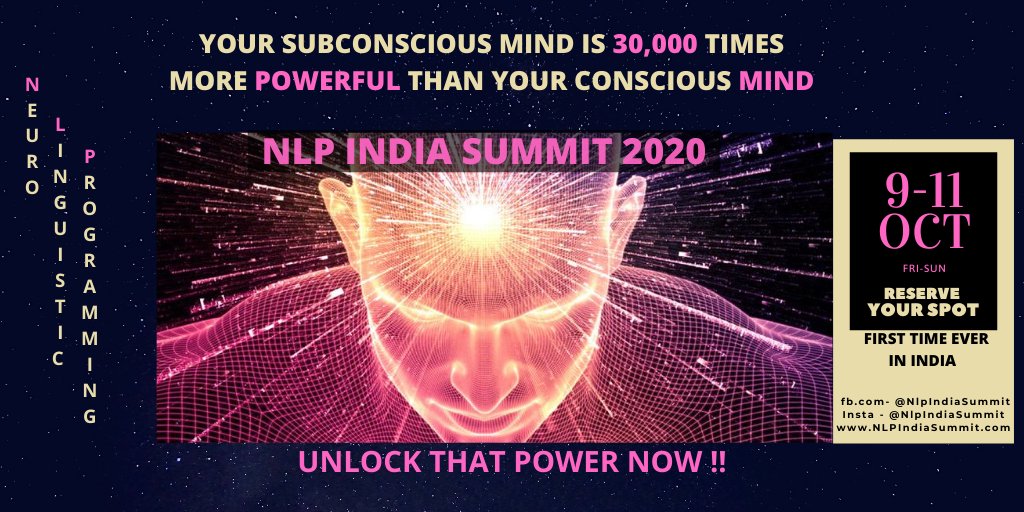 UniversalConnct's tweet photo. Unlock The Power of Your Mind at NLP INDIA Summit 2020  https://t.co/I83esWy3NO

#mindpower #success #leadership #coaching #anxiety #nlptraining #neurolinguisticprogramming #mentalhealth #stress #nlp #growth #communication #leadership #nlpindiasummit https://t.co/kfhAGNB8UD