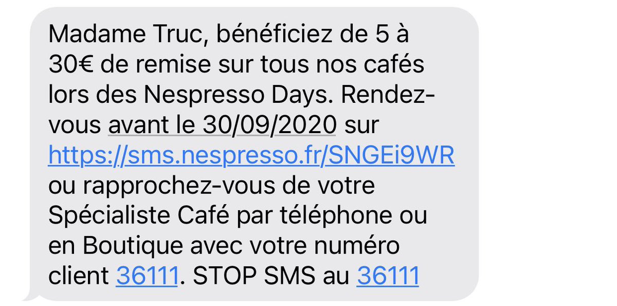 Madame Truc.... Sympas <a href="/NespressoFR/">Nespresso France</a> un bonjour tout simple serait mieux!!!!!