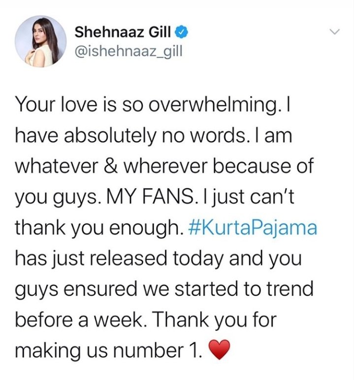And her showering us with love and praises...Also Kurta Pajama trending at no. 1